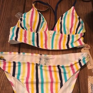 NWT Unique Vintage Stripe Bikini Never Worn